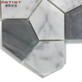 high quality china water jet marble mosaic tiles white bianco carrara basketweave marble mosaic